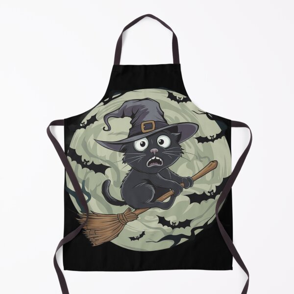 Item preview, Halloween cat on a broom designed and sold by Krystian9809.