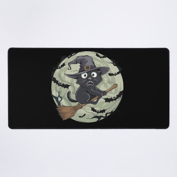 Item preview, Halloween cat on a broom designed and sold by Krystian9809.