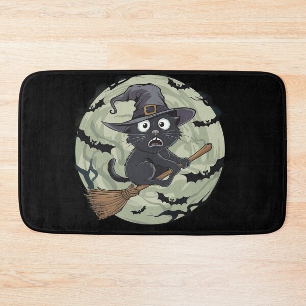 Item preview, Halloween cat on a broom designed and sold by Krystian9809.