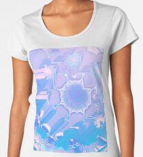 Peacock feather glitch (lilac aqua) Women's Premium T-Shirt