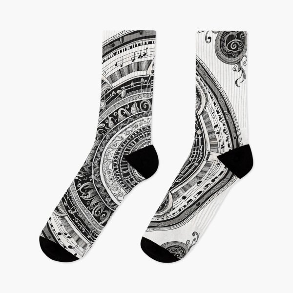 Item preview, Detailed Musical Mandalas in Black and White designed and sold by MandalasShops.