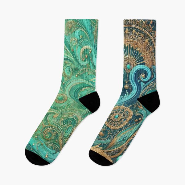 Item preview, Tide Play of Gold and Turquoise designed and sold by LegademaArt.