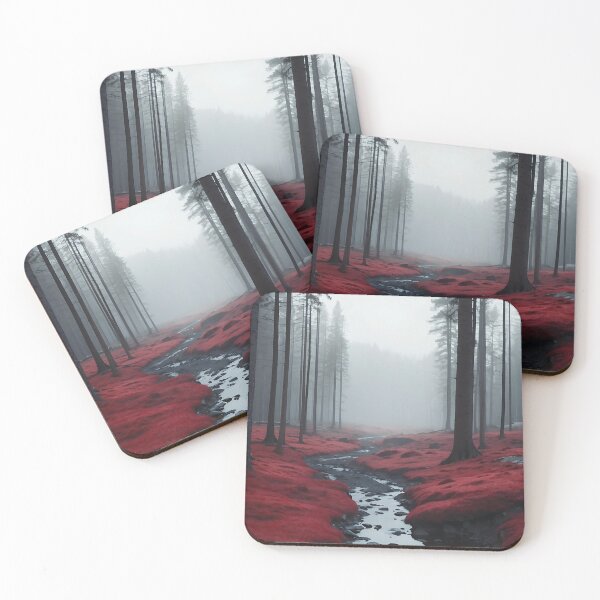 Item preview, Enchanted Red Woodland Illustrative Art designed and sold by ShadeScapeArt.