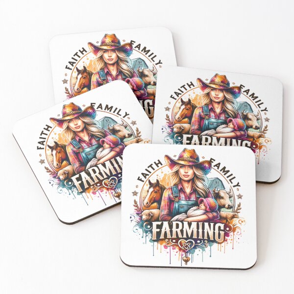 Item preview, ✨Faith, Family, and Farming – Young Cowgirl with Child and Livestock Design for Apparel, Mugs, Stickers & More designed and sold by artedigital99.