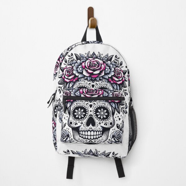 Item preview, Vibrant Day of the Dead Sugar Skull with Floral Crown Clipart designed and sold by raedattia.