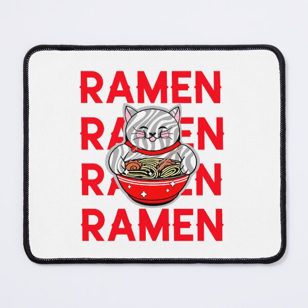Item preview, Cat Eating Ramen Noodles designed and sold by Sartoris Art.