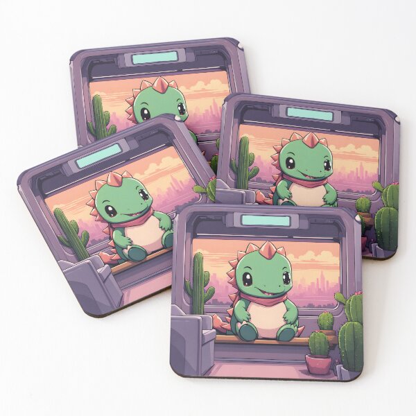 Item preview, Dinosaur Riding the Train at Sunset designed and sold by ArtsyWishesShop.