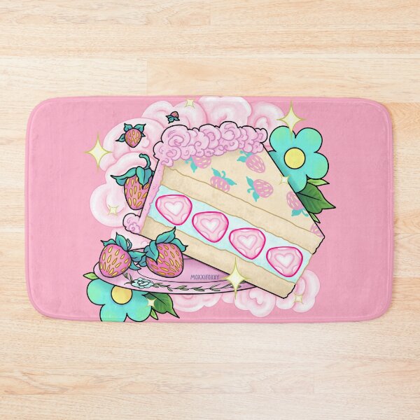 Item preview, Strawberry Cloud Cake with Blue Flowers designed and sold by MoxxiFoxxy.