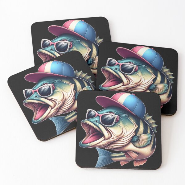 Item preview, Realistic Bass Fish Clipart with Baseball Cap Sunglasses designed and sold by raedattia.
