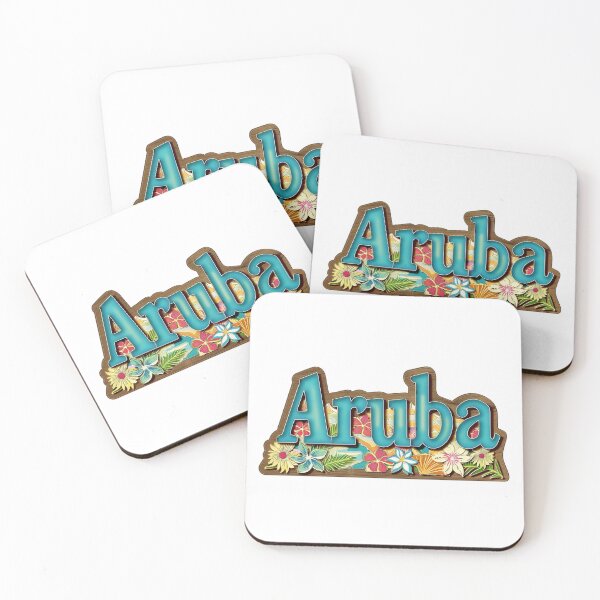 Item preview, Aruba flowery logo on wooden board t-shirt logo designed and sold by Tirsot.