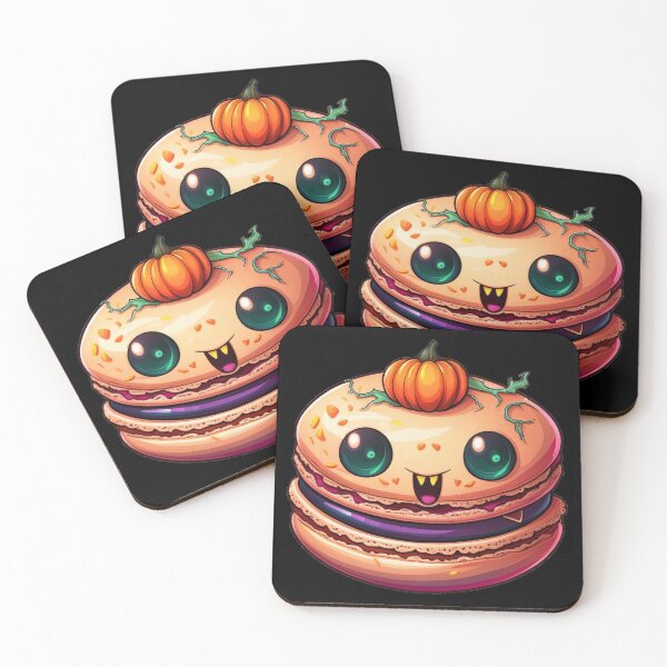 Item preview, Haunted pumpkin macaron designed and sold by SpookyKawaiiPrt.