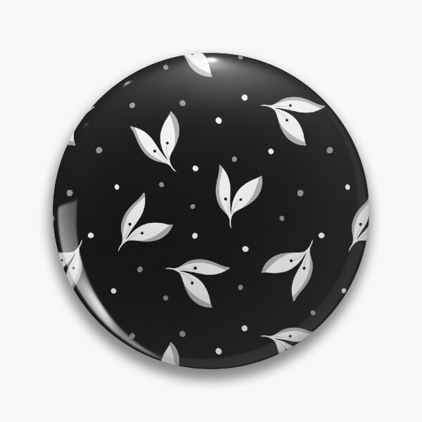 Item preview, (Large) Monochrome White Leaf And Dots Design On Black designed and sold by JaselviiStudio.