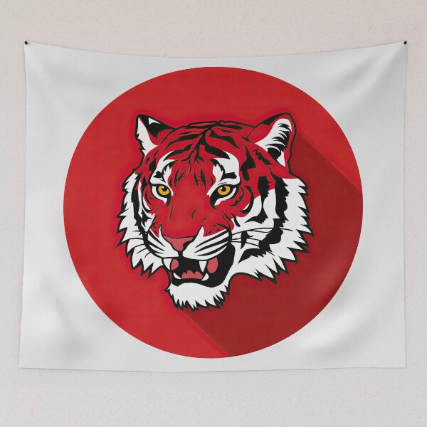 Item preview, Sticker T-Shirt Design Trending: Fierce Red Tiger designed and sold by ForeverPrintsOK.