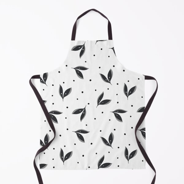 Item preview, (Large) Monochrome Black Leaf And Dots Design On White designed and sold by JaselviiStudio.