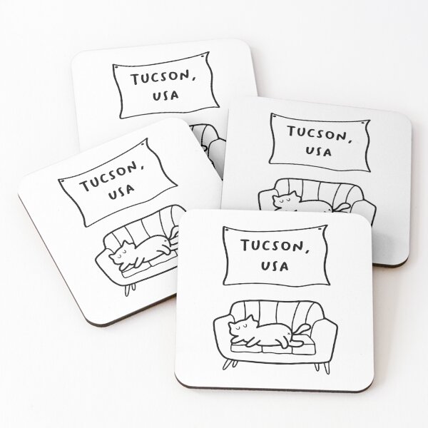 Item preview, Tucson, USA | A Cute Cat Sleeping Peacefully on a Cozy Couch Illustration designed and sold by RM-Journey.
