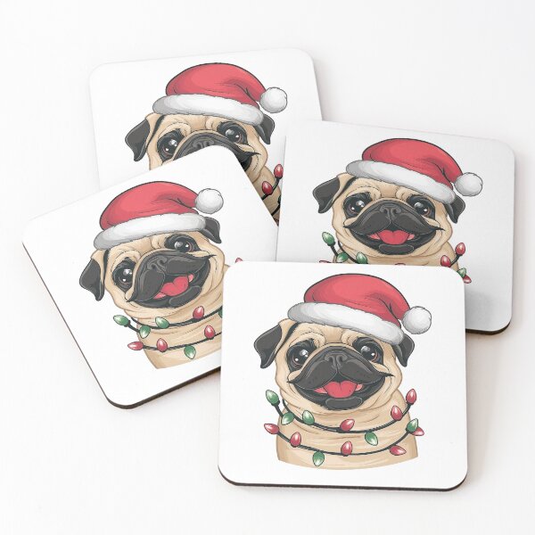 Item preview, Cute Pug In Christmas Hat - Funny designed and sold by canvadreamer444.