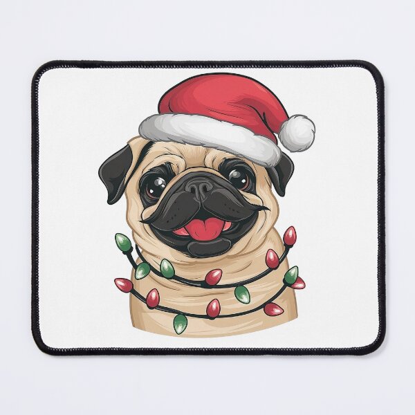 Item preview, Cute Pug In Christmas Hat - Funny designed and sold by canvadreamer444.