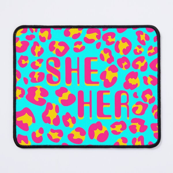 Item preview, NEON LEOPARD SHE HER designed and sold by HELLOCROSSING.