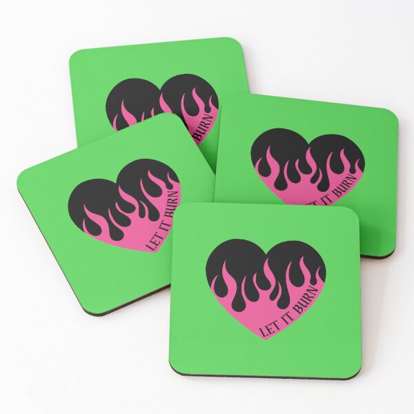 Item preview, let it burn anarchist punk heart on fire pink flames designed and sold by Alyn8.
