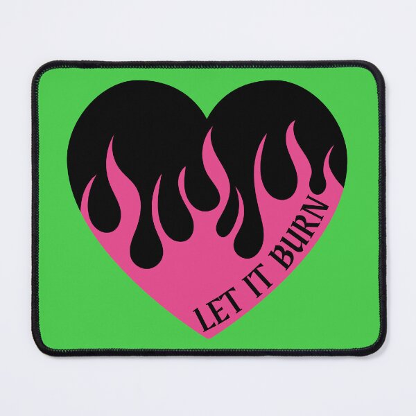Item preview, let it burn anarchist punk heart on fire pink flames designed and sold by Alyn8.
