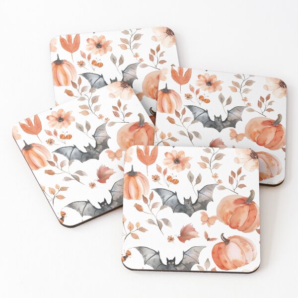 Item preview, Halloween seamless pattern pumpkin, bat, flower designed and sold by WhiteMoreDesign.