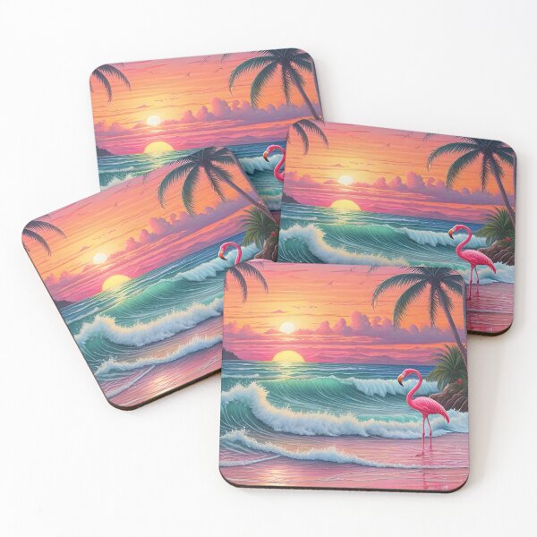 Item preview, Flamingo on a Tropical Pink Beach  designed and sold by BougieSouthern.