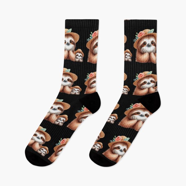 Item preview, Cute Baby Sloth with Mom in Hats designed and sold by Amazing-Kortez.