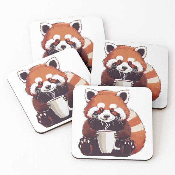 Item preview, Cozy Red Panda Coffee Lover - Cute Transparent Design designed and sold by Abhinav  Khare.