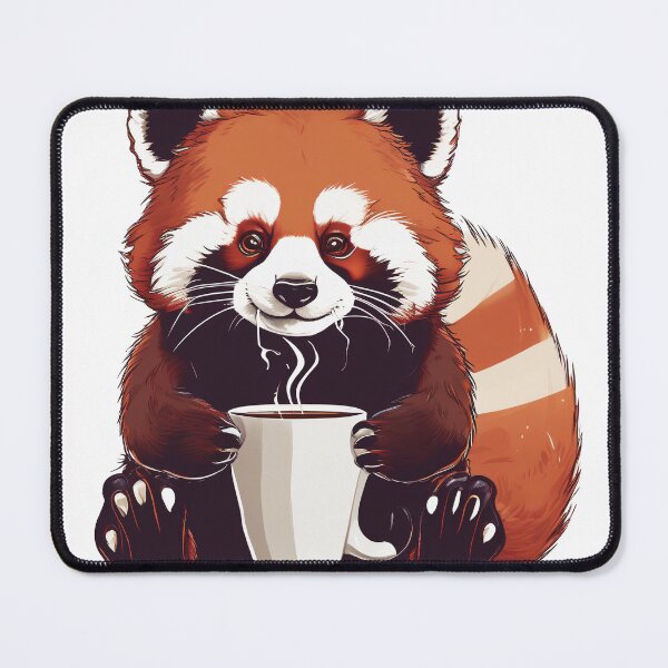 Item preview, Cozy Red Panda Coffee Lover - Cute Transparent Design designed and sold by Abhinav Khare.