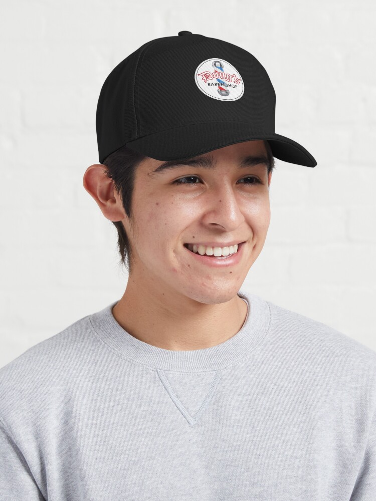Thumbnail 3 of 7, Cap, Doug's Logo Baseball Hat (Black) designed and sold by DougsBarbershop.