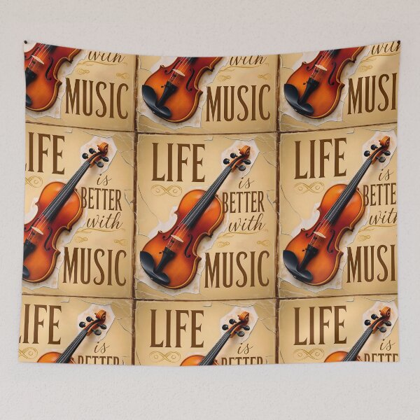 Item preview, Life Is Better With Music Violin Music Quote designed and sold by TheArtOfPat.