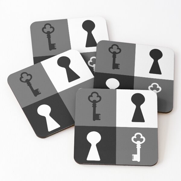 Item preview, Symmetric composition of keys and keyholes and white and black color designed and sold by ZorianArt.