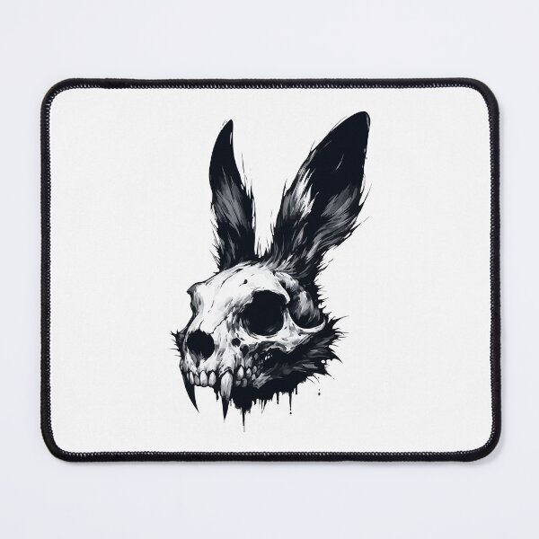 Item preview, Monochromatic Goth Vampire Bunny Skull designed and sold by TomFrontierArt.