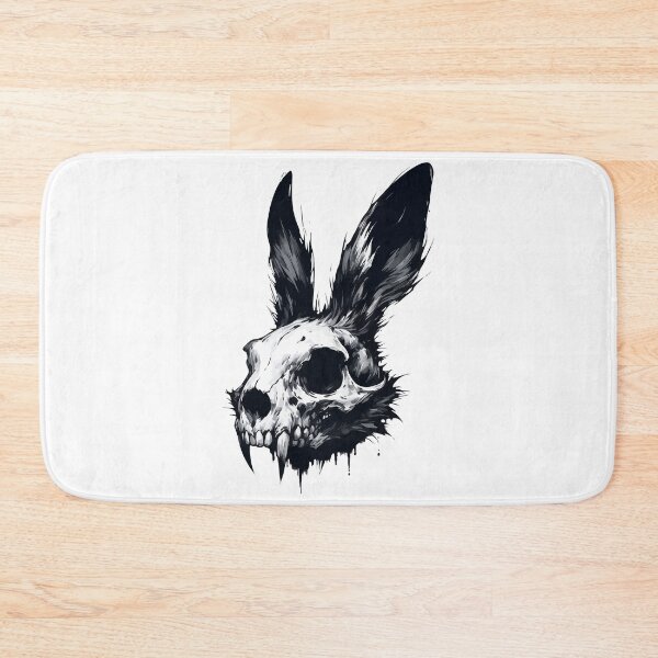 Item preview, Monochromatic Goth Vampire Bunny Skull designed and sold by TomFrontierArt.