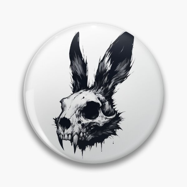 Item preview, Monochromatic Goth Vampire Bunny Skull designed and sold by TomFrontierArt.