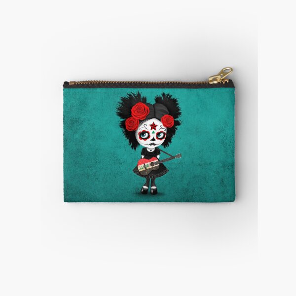 Item preview, Sugar Skull Girl Playing Iraqi Flag Guitar designed and sold by JeffBartels.