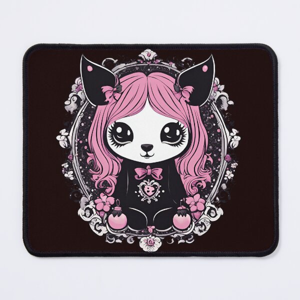 Item preview, Kawaii Goth Style Pink Haired Cat in a Dress designed and sold by DeadWicked.