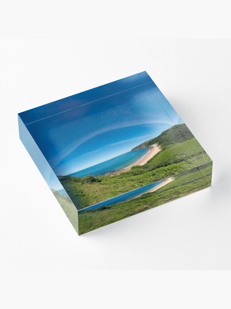 Alternate view of Kinnagoe Bay Panorama Acrylic Block