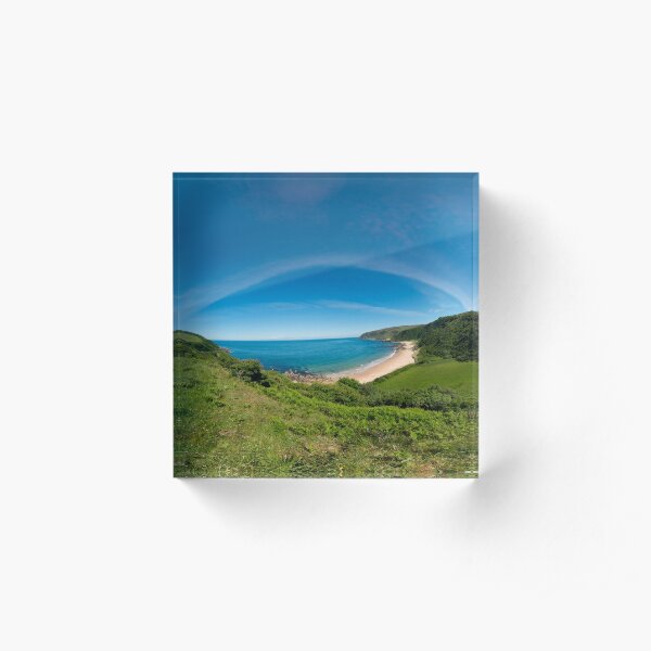 Kinnagoe Bay Panorama Acrylic Block