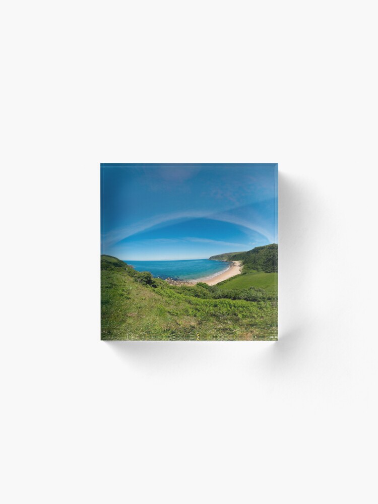 Alternate view of Kinnagoe Bay Panorama Acrylic Block