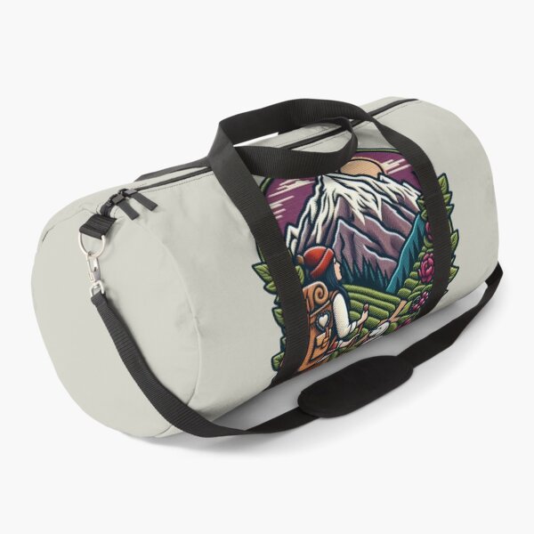 Item preview, A woman hikes through the mountains with her dog by her side. designed and sold by VisualHut.