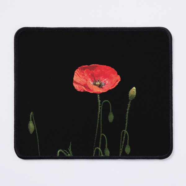 Item preview, Black Background Poppy Flower designed and sold by CurioByNature.