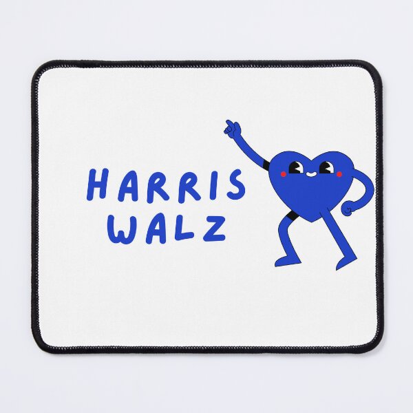 Item preview, Harris Walz Bubble Letters Dancing Heart Blue designed and sold by amyshira7.