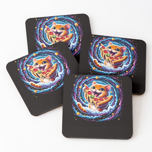Item preview, Funny Orange Cat in Space with Pizza  designed and sold by Logiamerch.