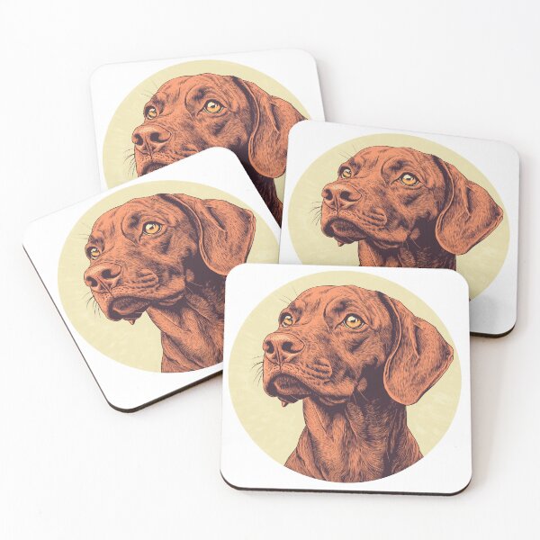 Item preview, Hungarian Vizsla on Yellow Background  designed and sold by stephenop92.