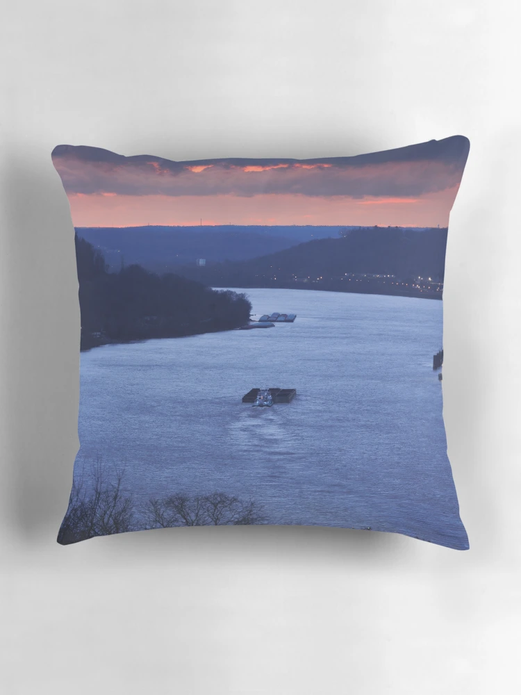 Thumbnail 3 of 4, Pillow, Winter On The Ohio River designed and sold by mattmangrease.