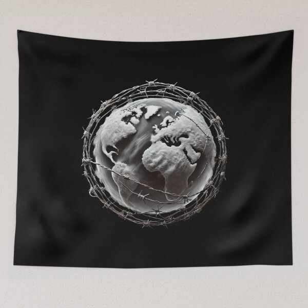 Item preview, Earth Enclosed in Barbed Wire designed and sold by Blink Art Studio.