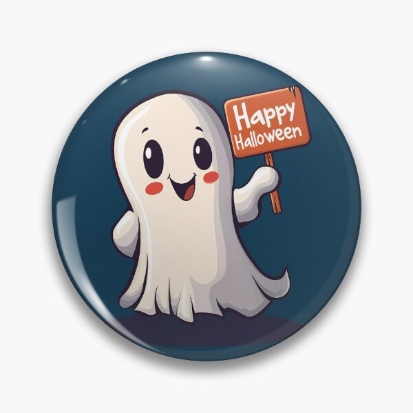 Item preview, Ghost Holding a Happy Halloween Sign designed and sold by LarkspurAndTea.