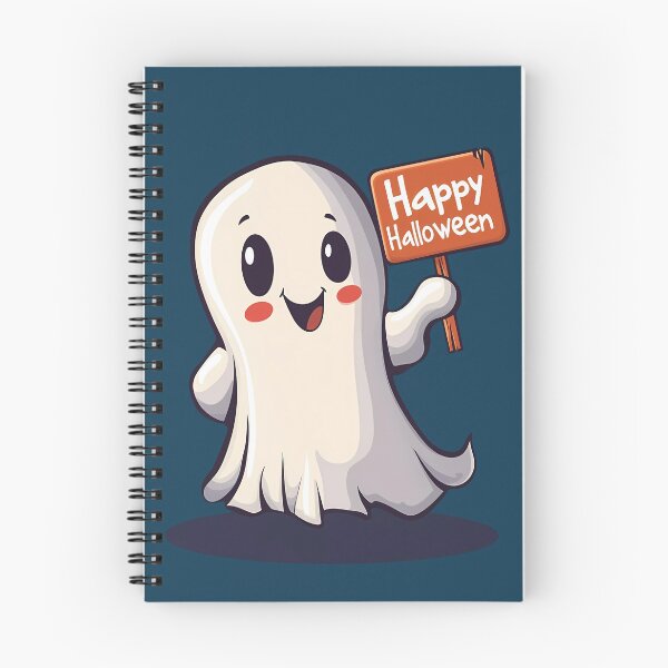 Item preview, Ghost Holding a Happy Halloween Sign designed and sold by LarkspurAndTea.