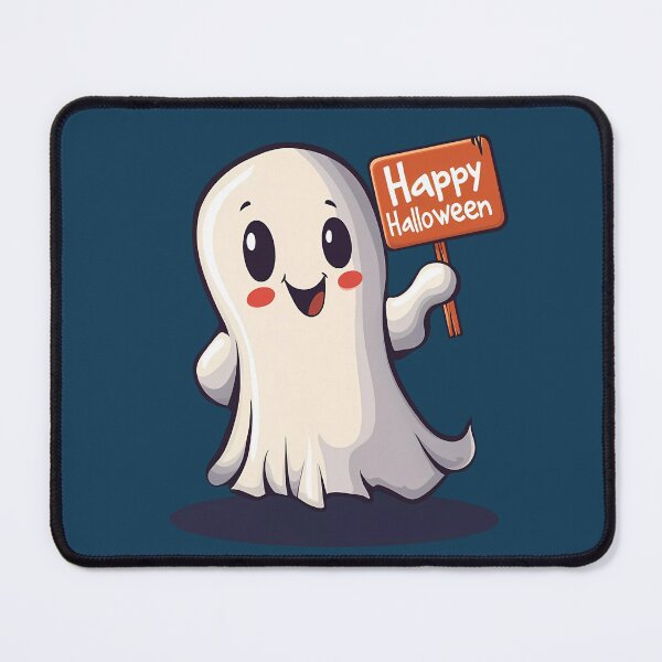 Item preview, Ghost Holding a Happy Halloween Sign designed and sold by LarkspurAndTea.